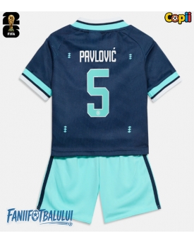 Germania Aleksandar Pavlovic #5 Echipament de Fotbal Replică Mondial 2026 Copii Deplasare (+ Șorturi)